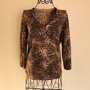 Women's Cynthia Rowley animal print cashmere sweater